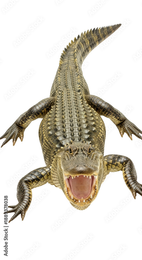Fototapeta premium Angry alligator roaring isolated on transparent background