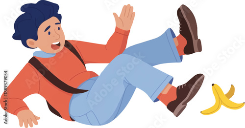 cartoon of a young man