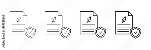 Environmental Compliance Icons Vector Set In Different Stroke Line Style