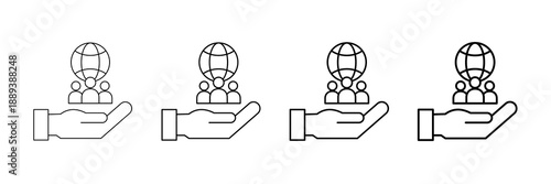 Social Impact Icons Vector Set In Different Stroke Line Style