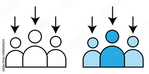 Customer Targeting Audience Segmentation Flat Vector Icon