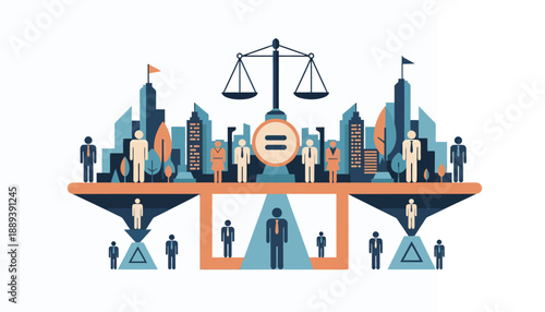 Balance of Justice and Equality in Urban Society.
