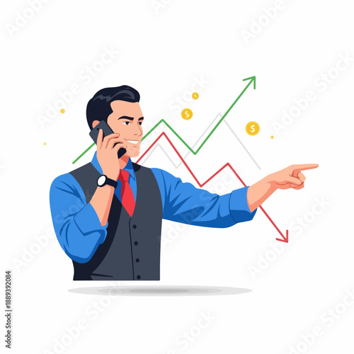 vector illustration of a trader
