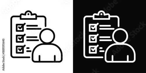 Trait Icon White And Black Background Style