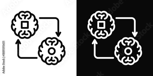 Transformation Icon White And Black Background Style