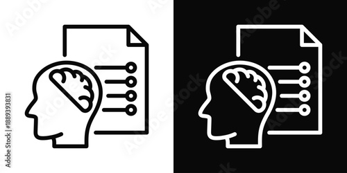 Psychological Icon White And Black Background Style