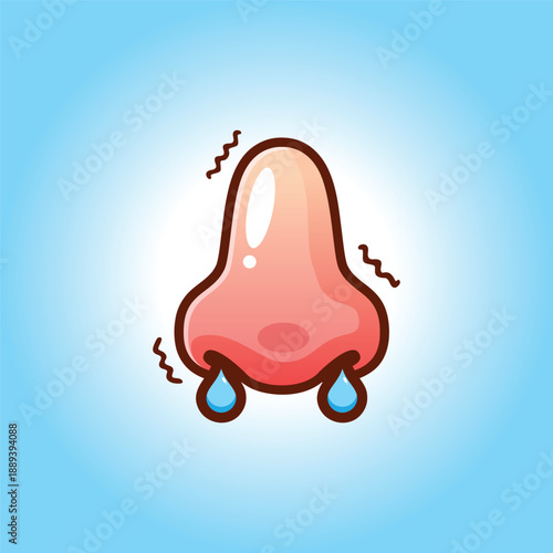 cold nose runny nose cartoon