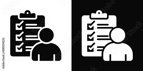 Trait Icon White And Black Background Style