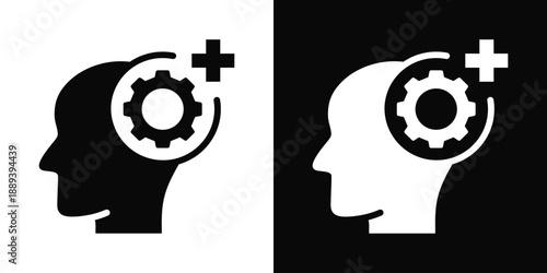 Clinical Psychology Icon White And Black Background Style