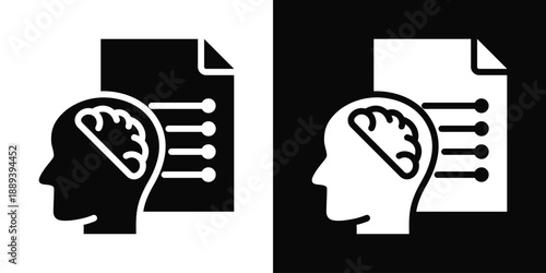 Psychological Icon White And Black Background Style