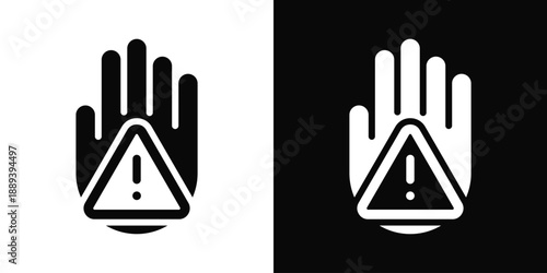 Intervention Icon White And Black Background Style