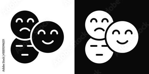 Emotion Icon White And Black Background Style