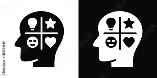 Personality Icon White And Black Background Style