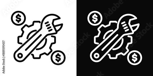 Repair Icon White And Black Background Style