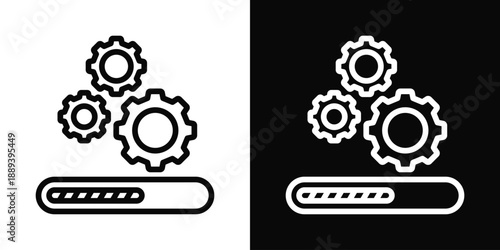 Installation Icon White And Black Background Style