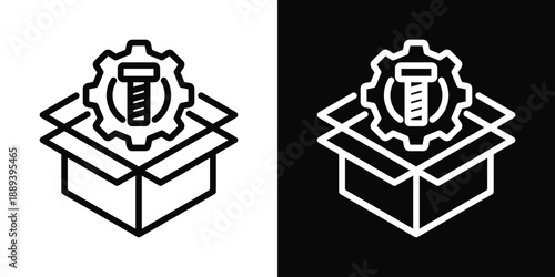 Spare Part Icon White And Black Background Style