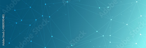 Science and technology network connection. Connected triangle shape line geometric banner. Vector illustration