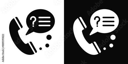 Hotline Icon White And Black Background Style