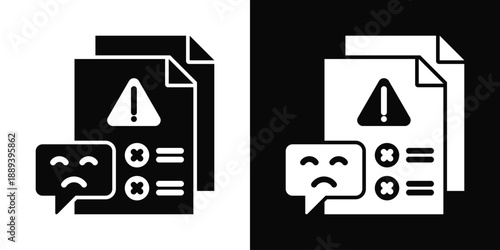 Complaint Icon White And Black Background Style