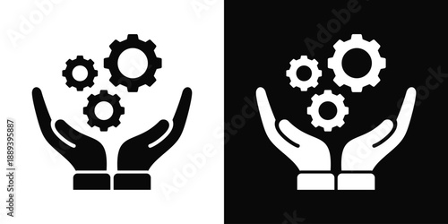 Maintenance Icon White And Black Background Style