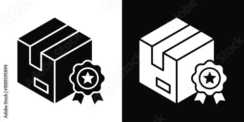 Guarantee Icon White And Black Background Style