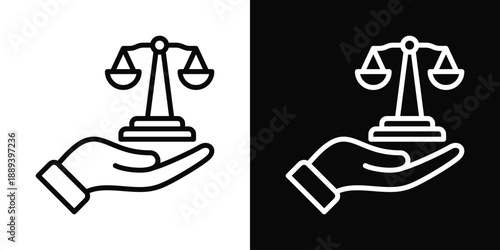 Legal Advice Icon White And Black Background Style
