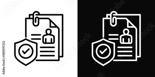 Confidentiality Icon White And Black Background Style