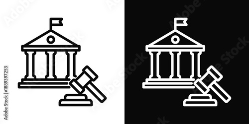 Federal Icon White And Black Background Style