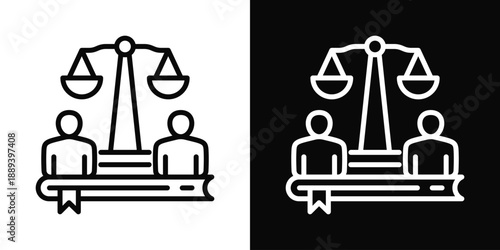 Civil Law Icon White And Black Background Style