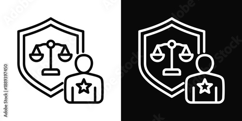 Defender Icon White And Black Background Style