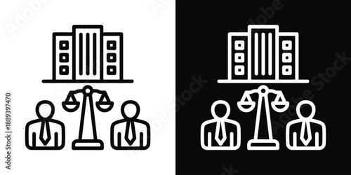 Corporate Law Icon White And Black Background Style
