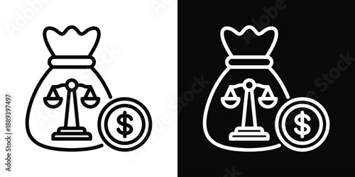 Bail Icon White And Black Background Style