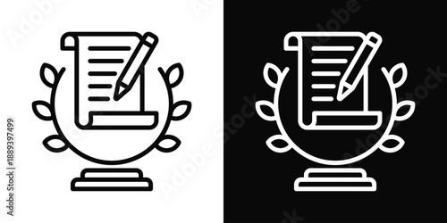 Testament Icon White And Black Background Style