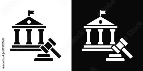 Federal Icon White And Black Background Style