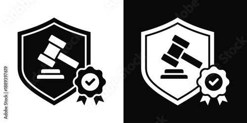 Regulatory Compliance Icon White And Black Background Style