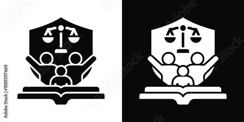 Family Law Icon White And Black Background Style
