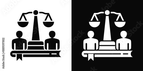 Civil Law Icon White And Black Background Style