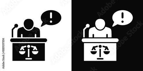 Defendant Icon White And Black Background Style