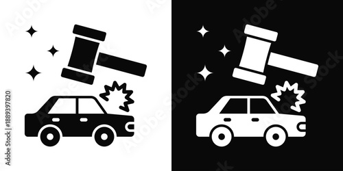 Tort Law Icon White And Black Background Style