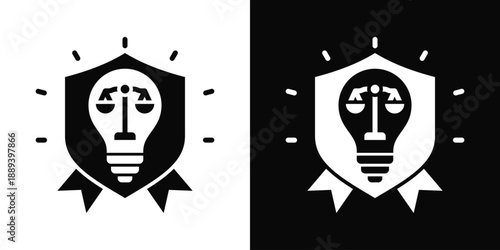 Intellectual Property Icon White And Black Background Style
