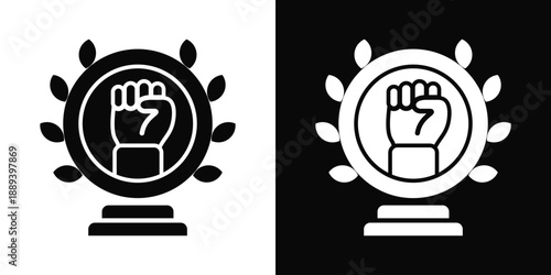 Human Rights Icon White And Black Background Style