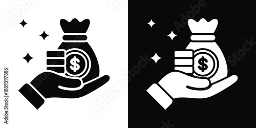 Settlement Icon White And Black Background Style