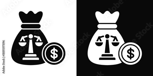 Bail Icon White And Black Background Style