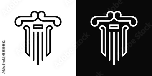 Pillars Icon White And Black Background Style