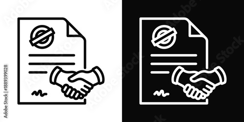 Agreement Icon White And Black Background Style