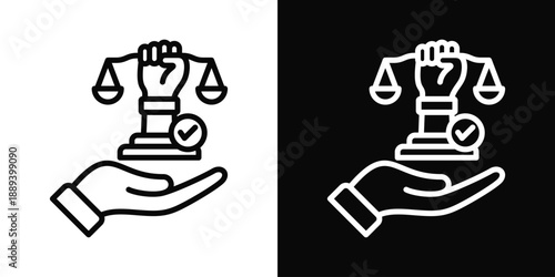 Rights Icon White And Black Background Style