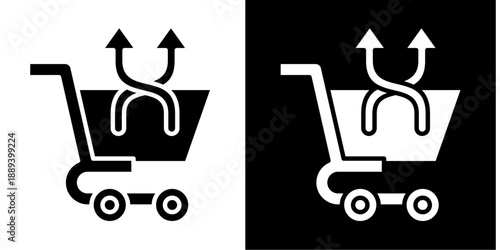 Cross-Selling Icon Set White Glyph Style Collection