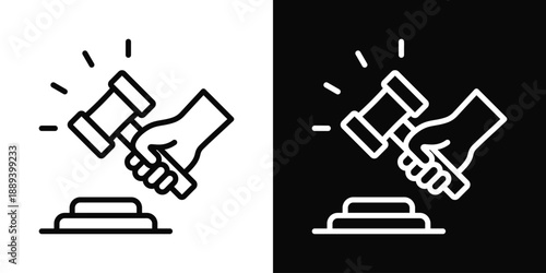 Verdict Icon White And Black Background Style