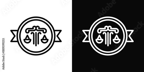 Advocate Icon White And Black Background Style