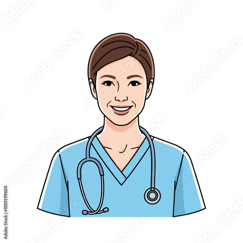 Smiling female healthcare professional with stethoscope